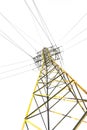 High voltage pole isolated on white background Royalty Free Stock Photo
