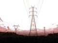 High voltage pole sky background. Royalty Free Stock Photo