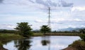 High voltage post or High voltage tower Royalty Free Stock Photo