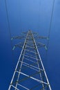 The high-voltage post under blue sky Royalty Free Stock Photo