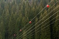 High voltage power line with big ball for warning pilots, low fl Royalty Free Stock Photo