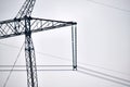 High voltage power line with insulation divider of electric power wires for safe delivering of electrical energy through