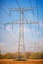 High voltage power line mast. Royalty Free Stock Photo