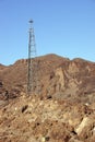 High-Voltage Power Lines from Hoover Dam Royalty Free Stock Photo