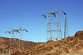 High-Voltage Power Lines from Hoover Dam Royalty Free Stock Photo