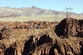 High-Voltage Power Lines from Hoover Dam Royalty Free Stock Photo