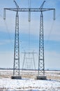 High voltage power pole and Power Line Royalty Free Stock Photo