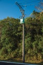 High-voltage power pole with transformer Royalty Free Stock Photo