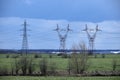 High Voltage Power Post Electric Poles Royalty Free Stock Photo