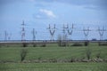 High Voltage Power Post Electric Poles Royalty Free Stock Photo