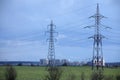 High Voltage Power Post Electric Poles Royalty Free Stock Photo