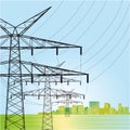 High voltage power pylons Royalty Free Stock Photo