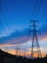 High voltage power pylons Royalty Free Stock Photo