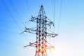 High voltage power tower Royalty Free Stock Photo