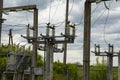 High-voltage power transformer substation of an electric network