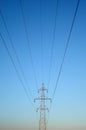 High voltage powerline tower Royalty Free Stock Photo