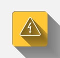 High Voltage Sign.Black arrow isolated in yellow triangle on white background.Warning icon. Vector illustration Royalty Free Stock Photo