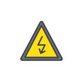 High voltage sign filled outline icon Royalty Free Stock Photo