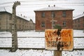 High voltage sign at a german WWII prisoner camp