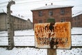 High voltage sign at a german WWII prisoner camp