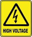 High Voltage sign high voltage Yellow sign triangle sign