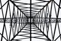 High voltage tower from below