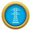 High voltage tower icon blue vector isolated Royalty Free Stock Photo