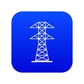 High voltage tower icon digital blue Royalty Free Stock Photo