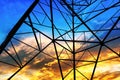 High-voltage tower sky background Royalty Free Stock Photo