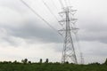 High-voltage tower sky background Royalty Free Stock Photo