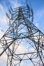 High voltage tower and sky. Royalty Free Stock Photo