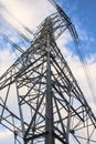 High voltage tower and sky. Royalty Free Stock Photo
