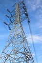 High voltage tower and sky. Royalty Free Stock Photo
