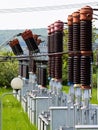 High voltage transformer station Royalty Free Stock Photo