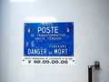 High voltage transformer station signage central Monaco Royalty Free Stock Photo
