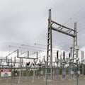 High-voltage transformer substation Royalty Free Stock Photo