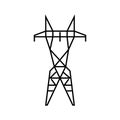 high voltage transmission line color icon vector illustration Royalty Free Stock Photo