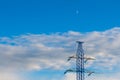 High voltage transmission line and electric pylon Royalty Free Stock Photo