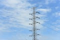High voltage transmission line.high voltage pole Power transmission system Royalty Free Stock Photo