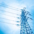 High voltage transmission pylon background