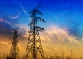 The high voltage transmission tower Royalty Free Stock Photo