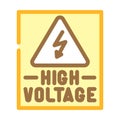 high voltage warning electric color icon vector illustration
