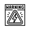 high voltage warning electric grid line icon vector illustration