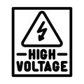 high voltage warning electric line icon vector illustration