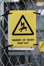 High voltage warning sign Royalty Free Stock Photo