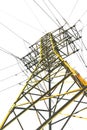 High voltage pole isolated on white background Royalty Free Stock Photo