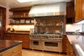 high-volume kitchen with range, oven, and fryer all in close proximity for efficient cooking