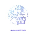 High-wage works concept icon