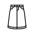 high waisted skirt vintage fashion line icon vector illustration