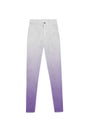 High waisted white grey purple gradient jeans pants, isolated